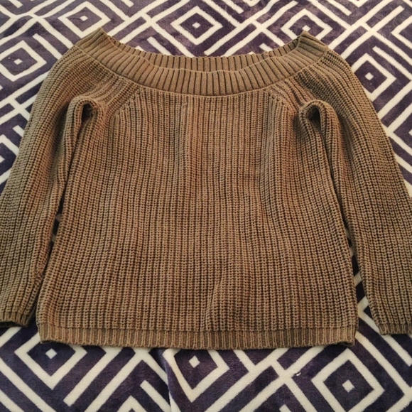 Pink Republic Khaki-Green Chunky knit sweater Sz Sm - Picture 4 of 7